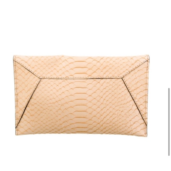 Loeffler Randall Python Envelope Clutch, Leather, Nude/Beige - Picture 3 of 11